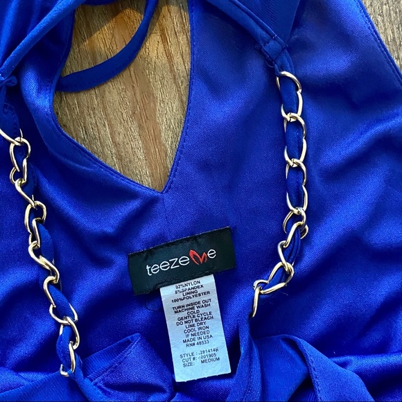 Teeze Me Royal Blue Sleeveless Dress Size M - Picture 4 of 7